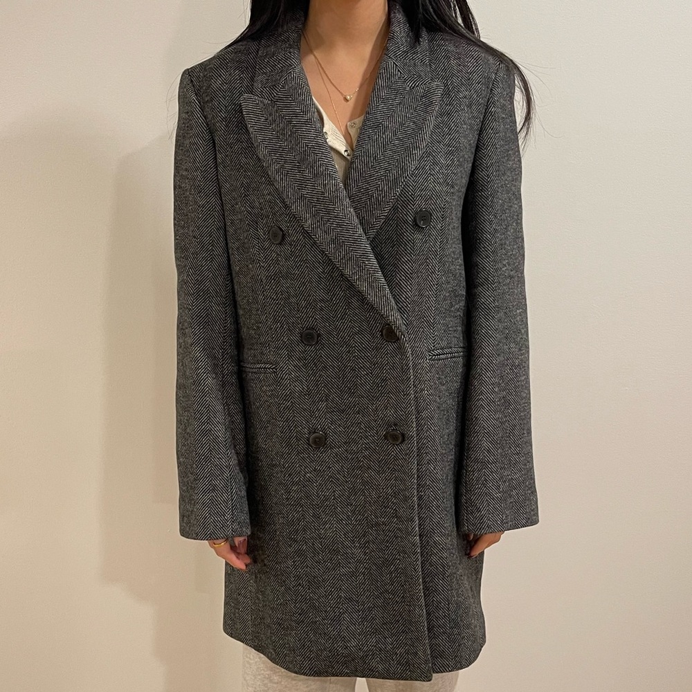 Zara Herringbone Coat